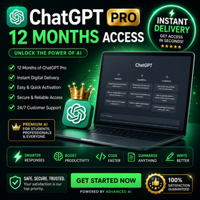 ChatGPT Pro 12 Month Access (Instant Delivery)